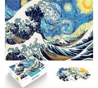 Puzzles pour Adolescents 1000 pièces Les Vagues du Japon Entraînez Votre Cerveau et Vos Mains Décoration Parfaite 38x26cm