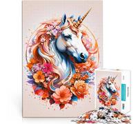 Puzzles pour Adolescents 1000 pièces Licorne Florale Défi Difficile pour soulager Le Stress Anniversaire et Cadeaux Uniques 75x50cm