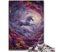 Puzzles pour Adolescents 1000 pièces Licorne mystérieuse Jeu éducatif Jouet de défi Décoration Murale Cadeaux d'anniversaire et de Noël Uniques 26x38cm