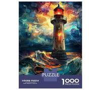 Puzzles pour Adolescents 1000 Pièces Lighthouse Storm Art Puzzles pour Adolescents Jeux Relaxants Course De Vitesse Manuelle Est Idéal comme Cadeau 70x50cm/1000pcs