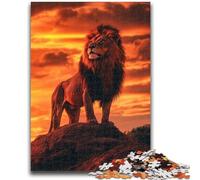 Puzzles pour Adolescents 1000 pièces Lion au Coucher du Soleil, Aide Le Cerveau à exercer des Jouets addictifs pour cultiver la Patience et améliorer la mémoire 50x75cm