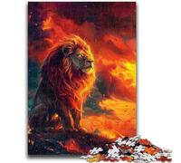 Puzzles pour Adolescents 1000 pièces Lion au Coucher du Soleil, Aide Le Cerveau à exercer des Jouets addictifs pour cultiver la Patience et améliorer la mémoire 50x75cm