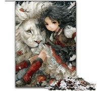 Puzzles pour Adolescents 1000 pièces Lion et Fille, Jouet éducatif et décompressant, idéal comme Cadeau pour Toute la Famille (Taille 50x75cm)