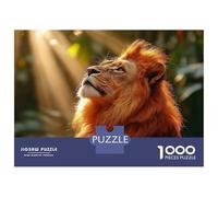 Puzzles Pour Adolescents 1000 Pièces Lion Gazing Into The Light Puzzle Pour Adolescents Course De Vitesse Manuelle Difficile Et Stimulant Jeu Amusant Et Stimulant Pour Toute La Famille 38x26cm/1000pcs