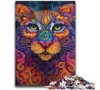 Puzzles pour Adolescents 1000 pièces Lion psychédélique Anti-Stress Défi Difficile À Offrir en Cadeau à Toute la Famille 26x38cm