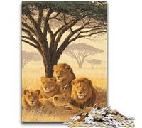 Puzzles pour Adolescents 1000 pièces Lions africains Aidez Le Cerveau à exercer Jouets addictifs pour cultiver la Patience Convient aux Couples 50x75cm