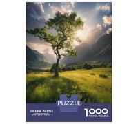 Puzzles pour Adolescents 1000 Pièces Lone Tree at Dawn Puzzle Jeux Relaxants Défi Difficile Activités Amusantes À La Maison 38x26cm/1000pcs