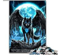 Puzzles pour Adolescents 1000 pièces Loup aux Ailes Noires Jouet éducatif intellectuel décompressant Décoration Parfaite (Taille 50x75cm)