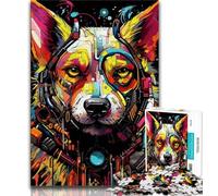 Puzzles pour Adolescents 1000 pièces Loup psychédélique Puzzles Adultes, Relax Games est Un pour Toute la Famille (Taille 38x26cm)