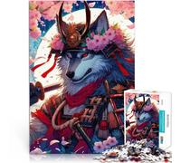 Puzzles pour Adolescents 1000 pièces Loup Samouraï Fantastique Japonais défi éducatif est idéal comme Cadeau pour Toute la Famille 52x38cm