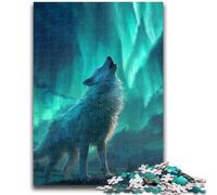 Puzzles pour Adolescents 1000 pièces Loup sous l'aurore pour Jeu éducatif Défi Jouet Offrez des Cadeaux pour Toute la Famille 26x38cm