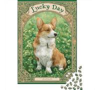 Puzzles Pour Adolescents 1000 Pièces Lucky Corgi Poster Puzzle Pour Adolescents - Idéal Pour Passer Le Temps À La Maison, Pour Un Anniversaire, Noël, Des Jeux En Famille Et Des Soirées Jeux 38x26cm/10