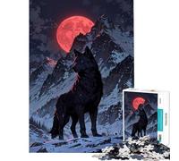 Puzzles pour Adolescents 1000 pièces Lune de Sang Alpha︰ Roi de la Montagne des Loups Activités Amusantes à la Maison améliore la mémoire Jeux Amusants adaptés aux Personnes de 14 Ans et Plus 38x26cm