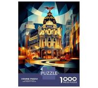 Puzzles Pour Adolescents 1000 Pièces Madrid Cubist Elegance - Modern Geometric Cityscape Puzzles Pour Adultes Jeu De Réflexion Pour Améliorer La Mémoire Activités Amusantes À La Maison 70x50cm/1000pcs
