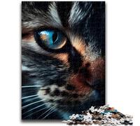Puzzles pour Adolescents 1000 pièces Magnifiques Jouets Macro œil de Chat Jeux éducatifs Soulagement du Stress Convient pour la décoration de Bureau 50x75cm