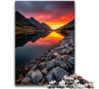 Puzzles pour Adolescents 1000 pièces Magnifiques Montagnes et Lacs Aidez Le Cerveau à exercer Jouets addictifs pour cultiver la Patience Convient aux Couples 26x38cm