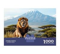Puzzles Pour Adolescents 1000 Pièces Majestic Lion on Rock with Mountain Background Puzzle Pour Adolescents Course De Vitesse Manuelle Difficile Et Stimulant Jeu Amusant Et Stimulant Pour Toute La Fam