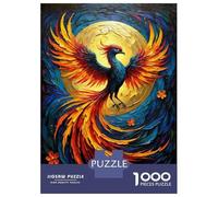 Puzzles Pour Adolescents 1000 Pièces Majestic Phoenix Rising Vibrant Impasto Oil Painting of Fire And Rebirth Puzzles Pour Adultes Course De Vitesse Manuelle Pour Anniversaire, Noël Jeu Stimulant Cade