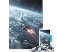 Puzzles pour Adolescents 1000 pièces Manœuvres de Flotte orbitale Difficile et Stimulant Cadeaux pour Femmes Jeux Amusants pour Les 14 Ans et Plus 38X26cm