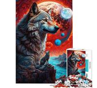 Puzzles pour Adolescents 1000 pièces Many Moons Lone Wolf Puzzles pour Adultes Jeu Familial Améliore la mémoire Idéal comme Cadeau (Dimensions 38x26cm)