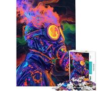 Puzzles pour Adolescents 1000 pièces Masque à gaz Débordement Puzzles pour Adolescents Jeu Manuel Vacances à la Maison Activités Amusantes à Faire à la Maison (Taille 50x75cm)