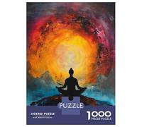 Puzzles pour Adolescents 1000 Pièces Meditation Silhouette Puzzles pour Adultes Jeu Manuel pour S'amuser en Famille Activités Amusantes À La Maison, 52x38cm/1000pcs