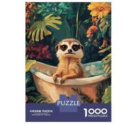 Puzzles pour Adolescents 1000 Pièces Meerkat in A Bathtub Puzzles pour Adolescents Jeux Relaxants Course De Vitesse Manuelle Est Idéal comme Cadeau 70x50cm/1000pcs