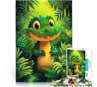 Puzzles pour Adolescents 1000 pièces Mignon Petit Alligator Jouets de Divertissement Familial Décoration Parfaite 38x26cm