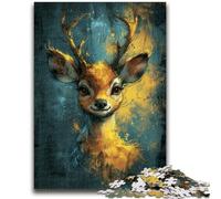 Puzzles pour Adolescents 1000 pièces Mignon Petit cerf Jaune Aide Le Cerveau à exercer Jouets addictifs pour cultiver la Patience Superbe Cadeau 50x75cm