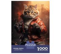 Puzzles pour Adolescents 1000 Pièces MMA Kung Fu Cat Puzzles pour Adultes Jeux Relaxants pour Toute La Famille Cadeaux Amusants pour Les Amis Et La Famille 38x26cm/1000pcs