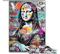 Puzzles pour Adolescents 1000 pièces Mona Lisa Graffiti, Anti-Stress, avec pièces entièrement emboîtables de Formes aléatoires, pour Les Adolescents de 14 Ans et Plus (Taille 50x75cm)