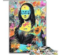 Puzzles pour Adolescents 1000 pièces Mona Lisa Graffiti, Chaque pièce est Unique - Jeu Familial Stimulant pour Les 14 Ans (Taille 50x75cm)