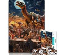 Puzzles pour Adolescents 1000 pièces Monde des Dinosaures, Jeux éducatifs, décoration d'intérieur, idéal comme Cadeau pour Toute la Famille 38x26cm