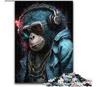Puzzles pour Adolescents 1000 pièces Monkey DJ, Anti-Stress avec pièces entièrement emboîtables de Formes aléatoires pour Les Enfants de 14 Ans et Plus (Taille 26x38cm)