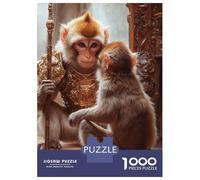 Puzzles pour Adolescents 1000 Pièces Monkey in Golden Armor Puzzle Jeu Manuel pour S'amuser en Famille Cadeaux Uniques pour Anniversaire Et Noël 52x38cm/1000pcs