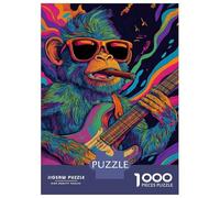 Puzzles pour Adolescents 1000 Pièces Monkey Musician Puzzle À Faire Soi-même, Jouet Anti-Stress, Interaction Parent-Enfant 70x50cm/1000pcs