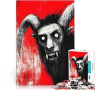 Puzzles pour Adolescents 1000 pièces Monstre de chèvre maléfique Séjour Anti-Stress pour Tuer Le Temps décoration Murale 38x26cm
