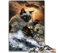 Puzzles pour Adolescents 1000 pièces Monstre Titan Chat Kraken Jeu éducatif Familial Décoration Murale Cadeaux d'anniversaire et de Noël Uniques 50x75cm