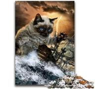 Puzzles pour Adolescents 1000 pièces Monstre Titan Chat Kraken pour et 14 Ans et Plus Cadeaux intéressants de réduction du Stress pour Les Amis et la Famille 26x38cm