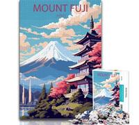 Puzzles pour Adolescents 1000 pièces Mont Fuji Japon, Jeu intellectuel, Chaque pièce est Unique - Jeu Familial Stimulant et Amusant adapté aux Enfants de 14 Ans et Plus 38x26cm