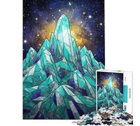 Puzzles pour Adolescents 1000 pièces Montagne de Cristal sous Un Ciel étoilé Puzzles pour Adultes Jeu Manuel Une œuvre d'art Interaction Parent-Enfant (Taille 38x26cm)
