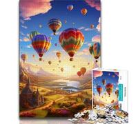 Puzzles pour Adolescents 1000 pièces Montgolfières colorées, Jeux éducatifs, décoration d'intérieur, Cadeau d'anniversaire, Art Mural 38x26cm