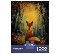 Puzzles pour Adolescents 1000 Pièces Moonlit Fox Magic Puzzle pour Adultes Jeux Relaxants Décoration Intérieure Cadeaux Uniques pour Anniversaire Et Noël 70x50cm/1000pcs