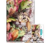 Puzzles pour Adolescents 1000 pièces, Motif Chat Fantastique, Jeu Stimulant et Familial avec des pièces de Formes aléatoires entièrement emboîtables (75x50cm)