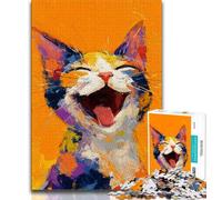 Puzzles pour Adolescents 1000 pièces, Motif Chat Fantastique, Jouets éducatifs, Anti-Stress, Interaction Parent-Enfant (75x50cm)
