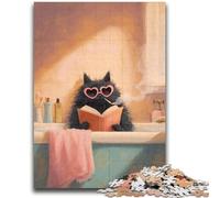 Puzzles pour Adolescents 1000 pièces, Motif Chat Noir Abstrait Artistique, défi d'intelligence cérébrale, Jouets addictifs, Cadeau d'anniversaire, décoration Murale 50x75cm