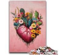 Puzzles pour Adolescents 1000 pièces, Motif cœur végétal, Jouets éducatifs, Jeux en Famille, Cadeau d'anniversaire, 50x75cm