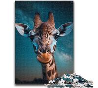 Puzzles pour Adolescents 1000 pièces, Motif Girafe Fantastique, Jeux éducatifs, décoration d'intérieur, idéal pour la décoration de Bureau (75x50cm)