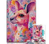 Puzzles pour Adolescents 1000 pièces, Motif Kangourou Fleuri, Jeux éducatifs, décoration d'intérieur, Jeu éducatif pour Anniversaire, Noël (75x50cm)