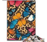 Puzzles pour Adolescents, 1000 pièces, Motif léopard et Papillon, activité familiale, décoration d'intérieur Unique et Cadeaux pour Les 14 Ans et Plus (Taille 26x38cm)